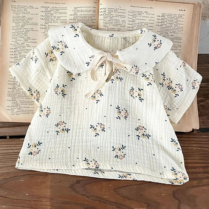 Korean Style Children Clothing Set Short Sleeved Cotton Printed T-Shirt+ Shorts Newborn Baby Girls Clothing Suit For Summer