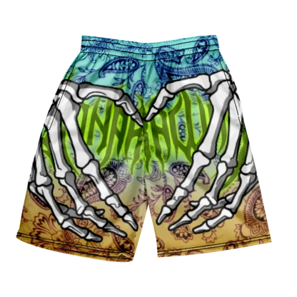2025 Summer Classic Skull Beach Short Pants New Fashion Skeleton Hand Print Men Women Gym Shorts Quick Drying Trunks Ice Shorts