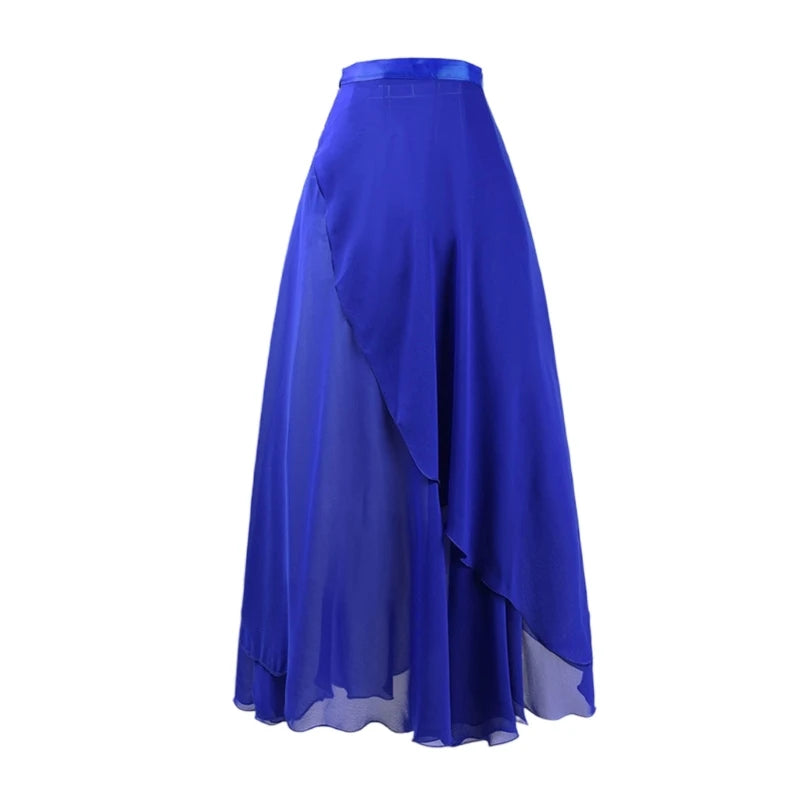 Women Wrap Dance Skirt Girls Long Dance Skirt Ballet Wrap Skirt Dance Skate Over Scarf Skirt Dancewear