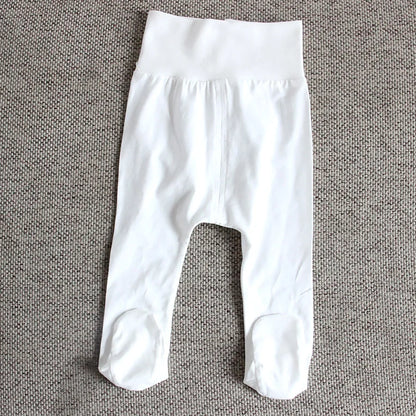 Summer Spring Newborn Baby Boys Girls Cotton High Waist Footed Pants Censual Leggings with Feet  Pajama Trouser Panty hose 0-12m