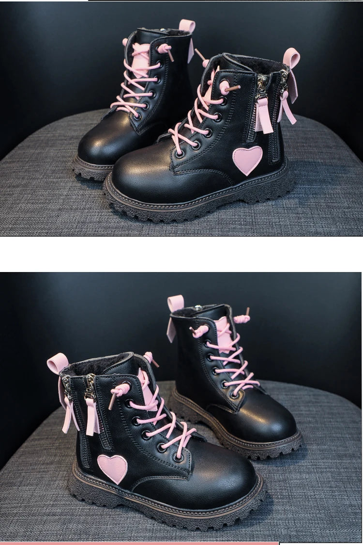 Girls Ankle Boots 2025 New Autumn and Winter Fashion Double Zip Beautiful Princess Non-slip Performance Boots for Catwalk Casual