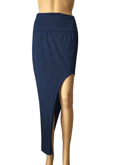 Fashion Split Skirts Women Sexy Long Sexy Skirts Open Side Split Skirt Long High Waist High Slit Maxi Skirt Black