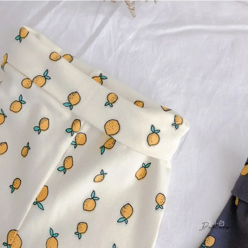 Cotton Warm High Waist Pants+ Long Sleeve O-neck Top Sets Toddler Underwear Suits Baby Girls Boys New Cute 0-3years Pajamas