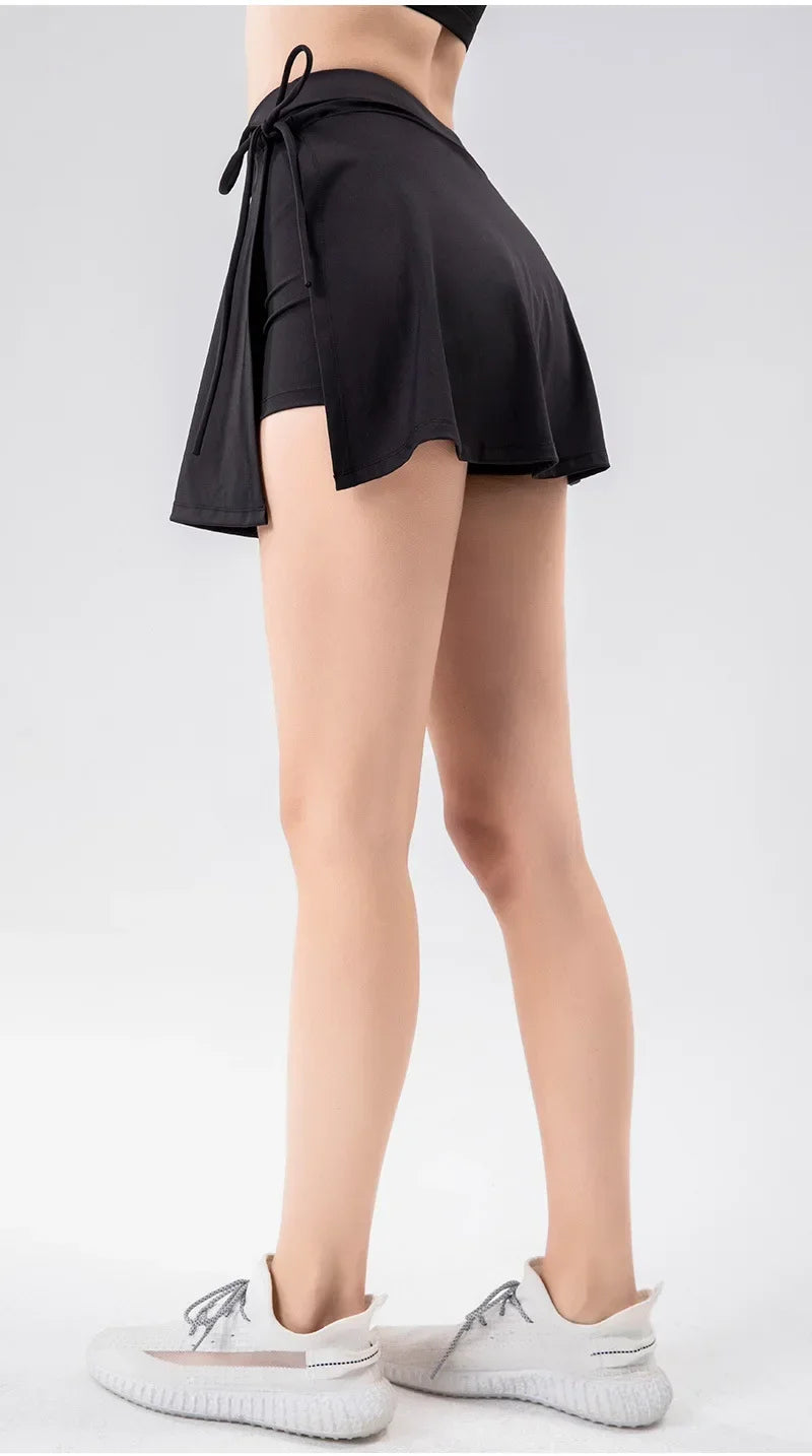 2025 Women Side Slit Sports Skirts Badminton Tennis Workout Skirt Golf Running Skirt Quick Drying Yoga Fitness Skirt Shorts