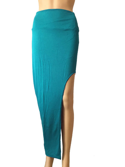 Fashion Split Skirts Women Sexy Long Sexy Skirts Open Side Split Skirt Long High Waist High Slit Maxi Skirt Black