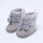 Winter Snow Baby Boots Faux Fur Warm Fluff Balls Indoor Cotton Soft Sole Infant Newborn Toddler Baby Shoes 0-18M