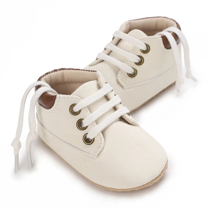 Fashionable 0-18M Boys and Girls' Shoes Classic Solid Color Leather Bottom Anti slip Preschool First Step Casual Sports Shoes