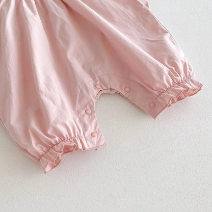 Summer New Solid Girl Infant Angel Wings Overalls Cute Children Suspenders Jumpsuit  Loose Baby Cotton Pants Kid Casual Trousers