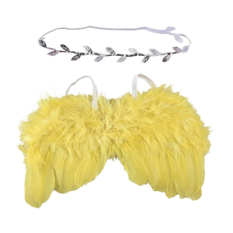 Newborn Photography Props Outfits Baby Headdress and Baby Wings Set
