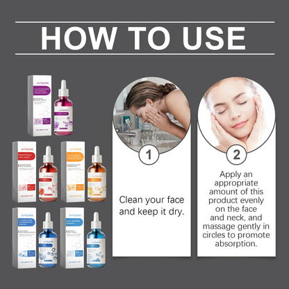 Facial Skin Care Serum Gift Set Moisturizing Nourish Fade Fine Lines Firming Wrinkles Brighten Skin Tone Smooth Face Essence Kit