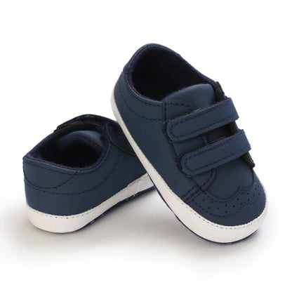Lucky Blue Newborn Infant Toddler Boy Girl Casual Breathable Soft Cloth Bottom  Anti-slip PU Leather First Walkers Canvas Shoes
