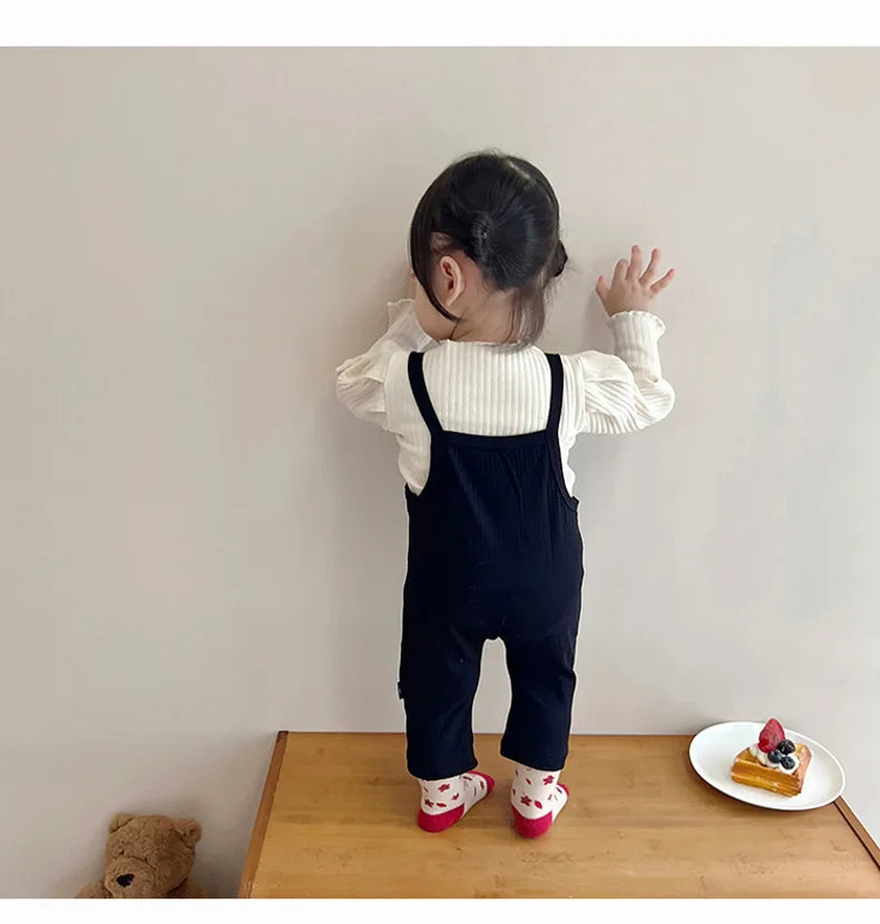 2025 Spring New Baby Girl Sleeveless Romper Cotton Infant Toddler Solid Casual Overalls Girls Trousers Children Strap Jumpsuit