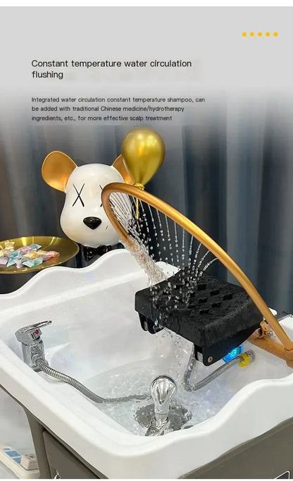 Head Spa Shampoo Chair Hair Salon Portable Small Hair Washing Station Chair Move Therapy Lettino Massaggio Furniture MQ50SC