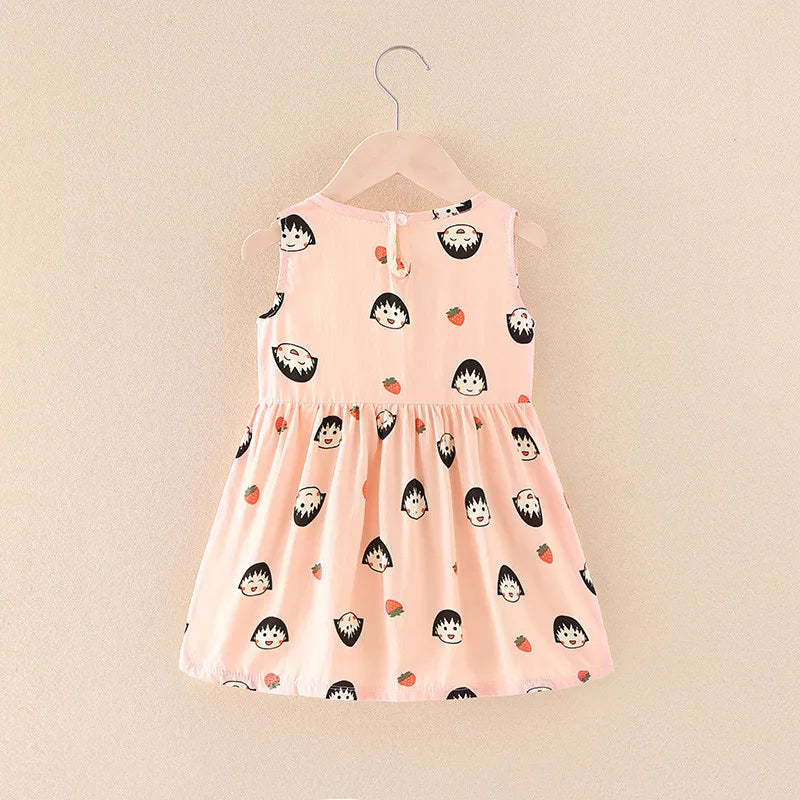 Baby Girls Clothes Summer Dress Flying Sleeve Newborn Infant Dresses Plaid Sleeveless Cotton Newborn Princess Dress Baby Girl