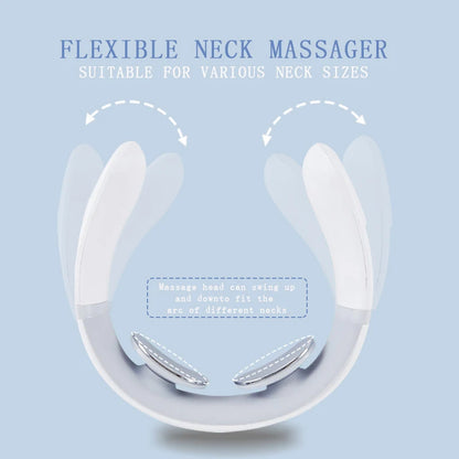 New Smart Neck Shoulder Muscle Massager Electric Heat Relaxation You Body Anytime USB Charging White