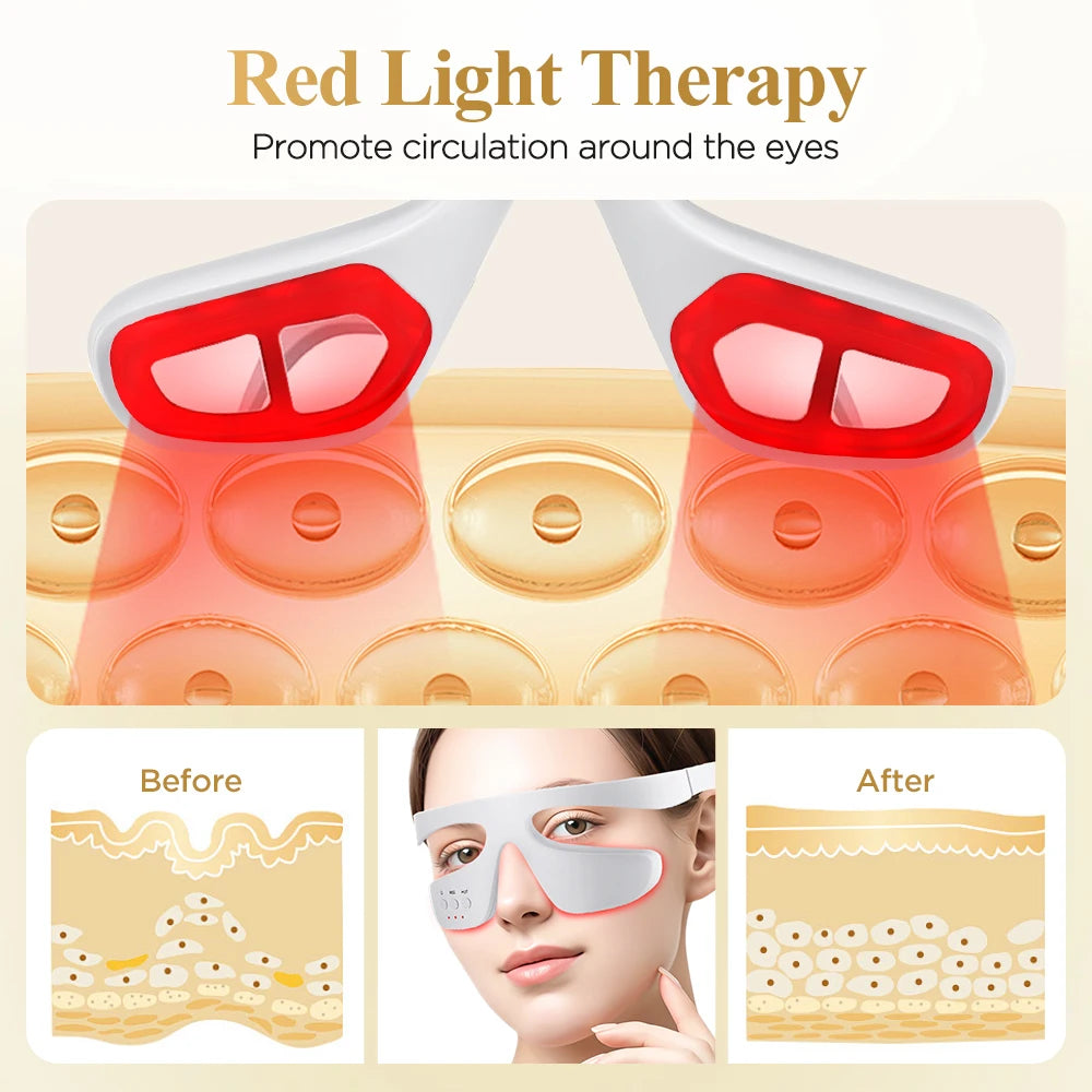Electric 3D Eye Beauty Device with 3 Modes - Eye Vibrator Massage & 36 LED Light Therapy for Gentle Fatigue Relief And Dark Circ