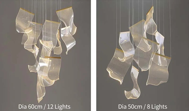 Modern Simple Led Luxurious Duplex Building Large Chandelier Living Room Creative Villa Pendant Lamp Stair Dining Hall Lighting