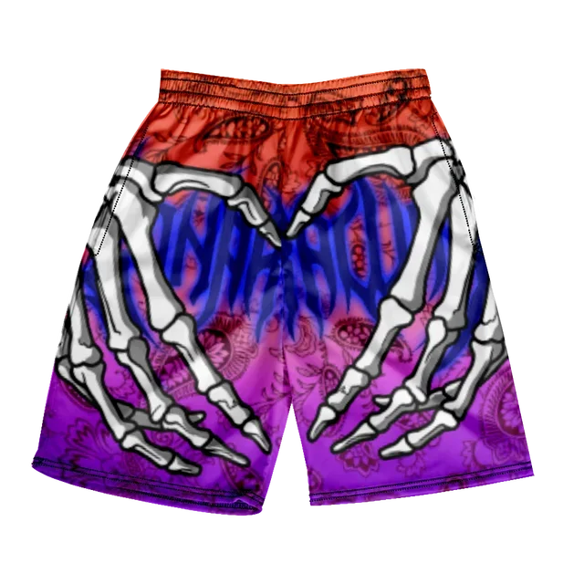 2025 Summer Classic Skull Beach Short Pants New Fashion Skeleton Hand Print Men Women Gym Shorts Quick Drying Trunks Ice Shorts