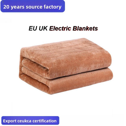 Heated Blanket With Dual Controls & Auto Shut-Off Ultra-Soft Flannel Brown Electric Warming Blanket Long 2000mm x Wide 1800mm
