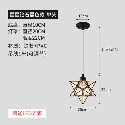 Lamps for Living Room Decor Five-pointed chandelier Modern Balcony Corridor Porch Fashion Network Red Star  Ceiling Light