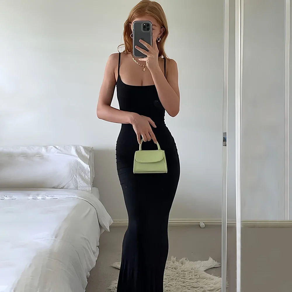 Women's Casual Lounge Slip Long Dress Sexy Sleeveless Backless Bodycon Maxi Dresses Summer Slim Elegant Sexy Outfits Ladies