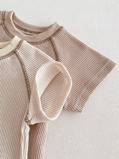 MILANCEL Spring Designer Kids Baby Clothes Casual Boys Suit Cool Infant Blouse And Pants2 PCs Waffle Clothing Set Outfits