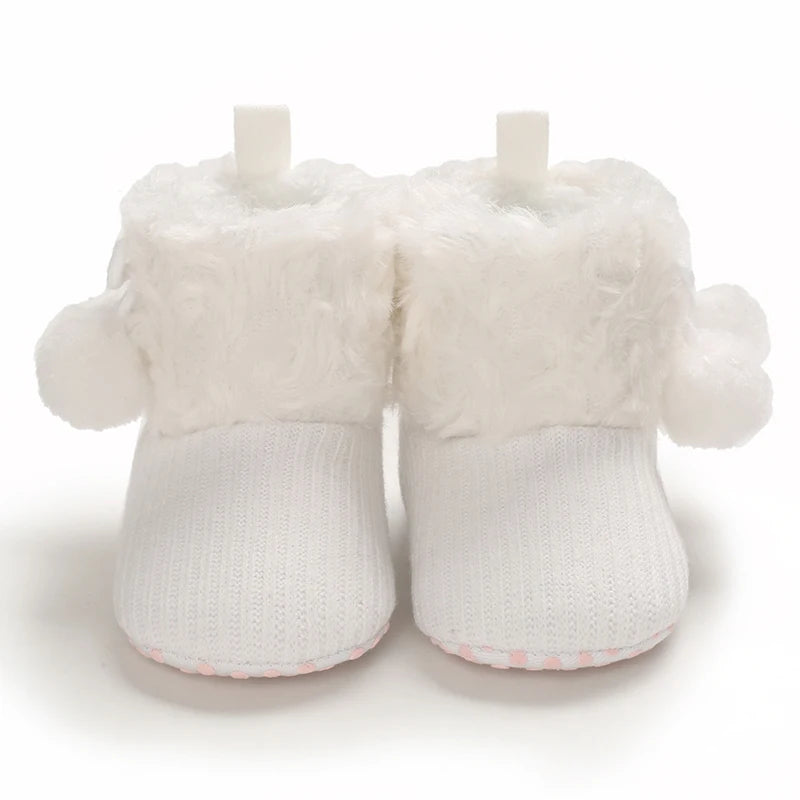 Autumn and Winter Baby Plush Thick Warm Cotton Shoes 0-18 Months Soft Soled Comfortable Non Slip Boots