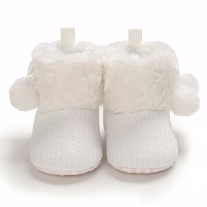 Autumn and Winter Baby Plush Thick Warm Cotton Shoes 0-18 Months Soft Soled Comfortable Non Slip Boots
