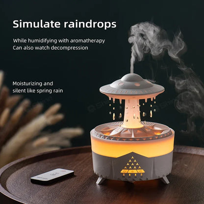 Rain Cloud Humidifier Water Drip with Remote Raindrop Humidifier Rain Cloud Diffuser Mushroom Air Humidifier with Rain Lamp