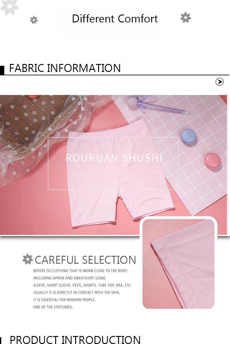 Summer Girls' Safety Shorts Soft Modal Candy Color Solid Color Kids' Leggings Casual Comfortable Underwear Girls Aged 3-12