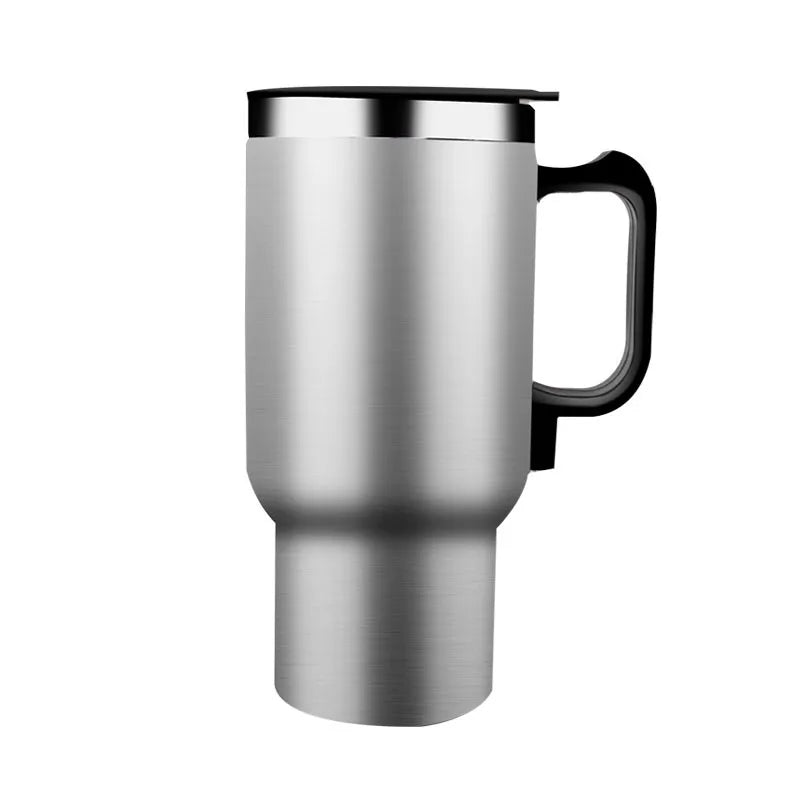 Heated Travel Mug Car Heating Cup 500ml Stainless Steel 12V Travel Electric Coffee Tea Cup Insulated Heated Thermos Mug