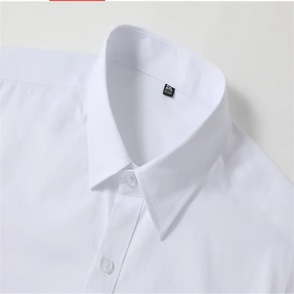2025 Men's Shirts Formal Shirts Light Blue Black White Long Sleeves F Lapel Spring Autumn Business Casual Clothing Oversized 6XL