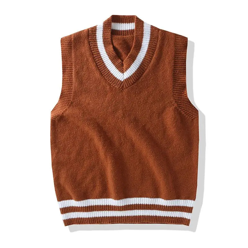 Men Knit Sweater Vest ins sweater vest Korean fashion clothes