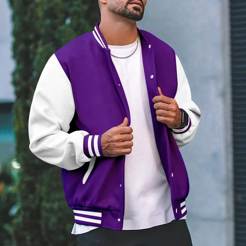 2025 New Loose Trendy Brand Baseball Jersey  Men Fashion Bomber Jacket Men's Casual Plus Size Tops Street Men's overcoat