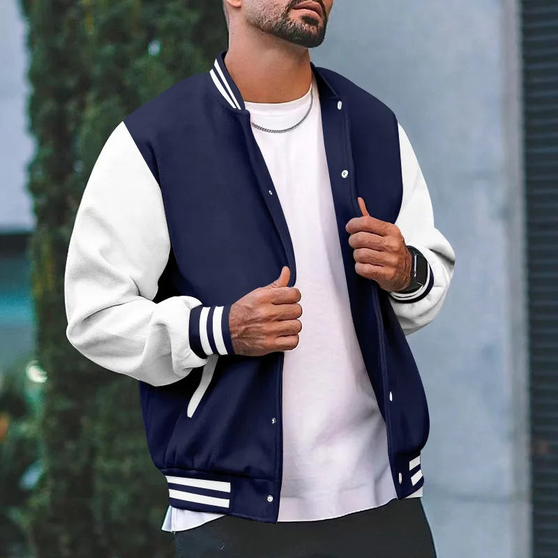 2025 New Loose Trendy Brand Baseball Jersey  Men Fashion Bomber Jacket Men's Casual Plus Size Tops Street Men's overcoat