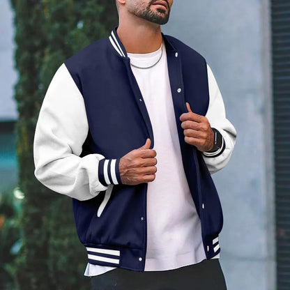 2025 New Loose Trendy Brand Baseball Jersey  Men Fashion Bomber Jacket Men's Casual Plus Size Tops Street Men's overcoat