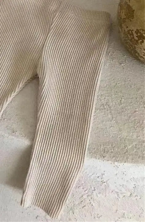 New Baby Cotton Ribbed Leggings Solid Cotton Infant Stretch Pants Soft Comfortable Toddler Pants Kids Boys Girls Trousers