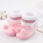 Baywell Baby Boots Newborn Winter Plush Snow Booties for Infant Boys Girls Soft Comfortable Lace Up Warming Shoes