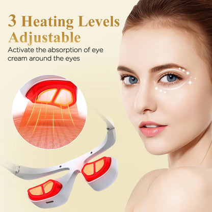 Electric 3D Eye Beauty Device with 3 Modes - Eye Vibrator Massage & 36 LED Light Therapy for Gentle Fatigue Relief And Dark Circ