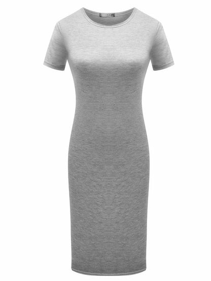 Sexy Elegant Dress Short and Long Sleeve Solid Color Midi Bodycon Dress Women Skinny Slim Pencil Dress Club Party Vestidos