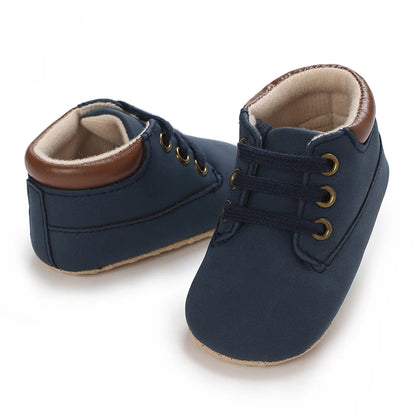 Fashionable 0-18M Boys and Girls' Shoes Classic Solid Color Leather Bottom Anti slip Preschool First Step Casual Sports Shoes