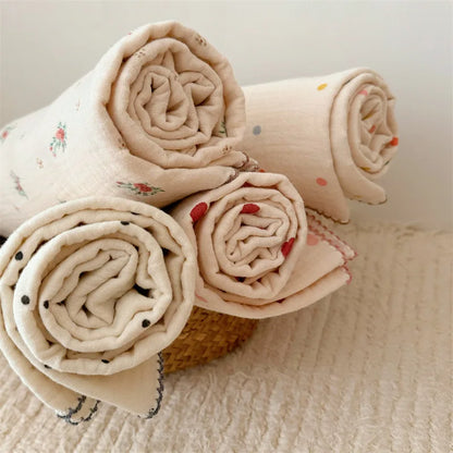 Newborn Baby Blanket For Boys Girls Baby Swaddle Wrap Floral Infant Receiving Blanket Bedding Crib Quilt Baby Stuff 100cm