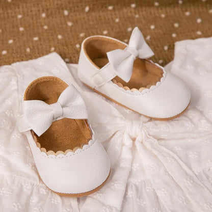 2025 New Baby Girls Shoes Bowknot Party Dress First Walker Anti-slip Non-slip Rubber Sole Infants Girl Crib Shoes
