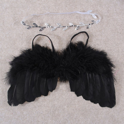 Newborn Photography Props Outfits Baby Headdress and Baby Wings Set