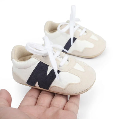 Newborn Baby Sneakers Letter Patchwork Baby Casual Shoes Anti-slip Hundred Toddler Baby Boys Girls Shoes 0-18 Months