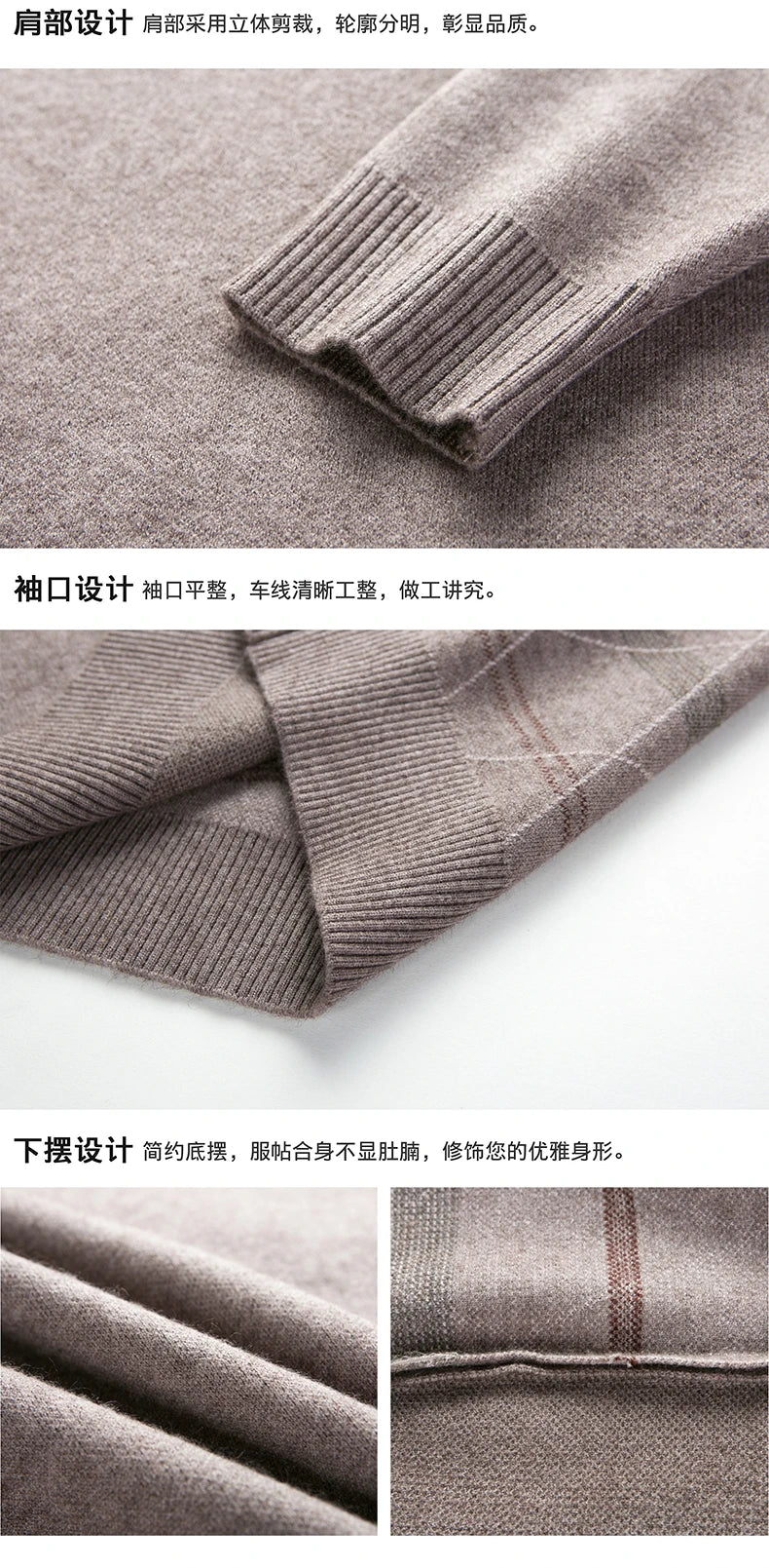 Men's Sweater Fashion Solid Color Warm Sweater Business Casual Heart Neckline Sweater Pullover Men