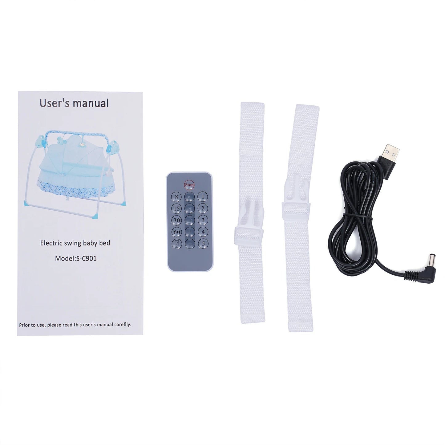 Electric Baby Crib Cradle Auto-Swing Newborn  Sleep Bed Infant with Bluetooth khaki