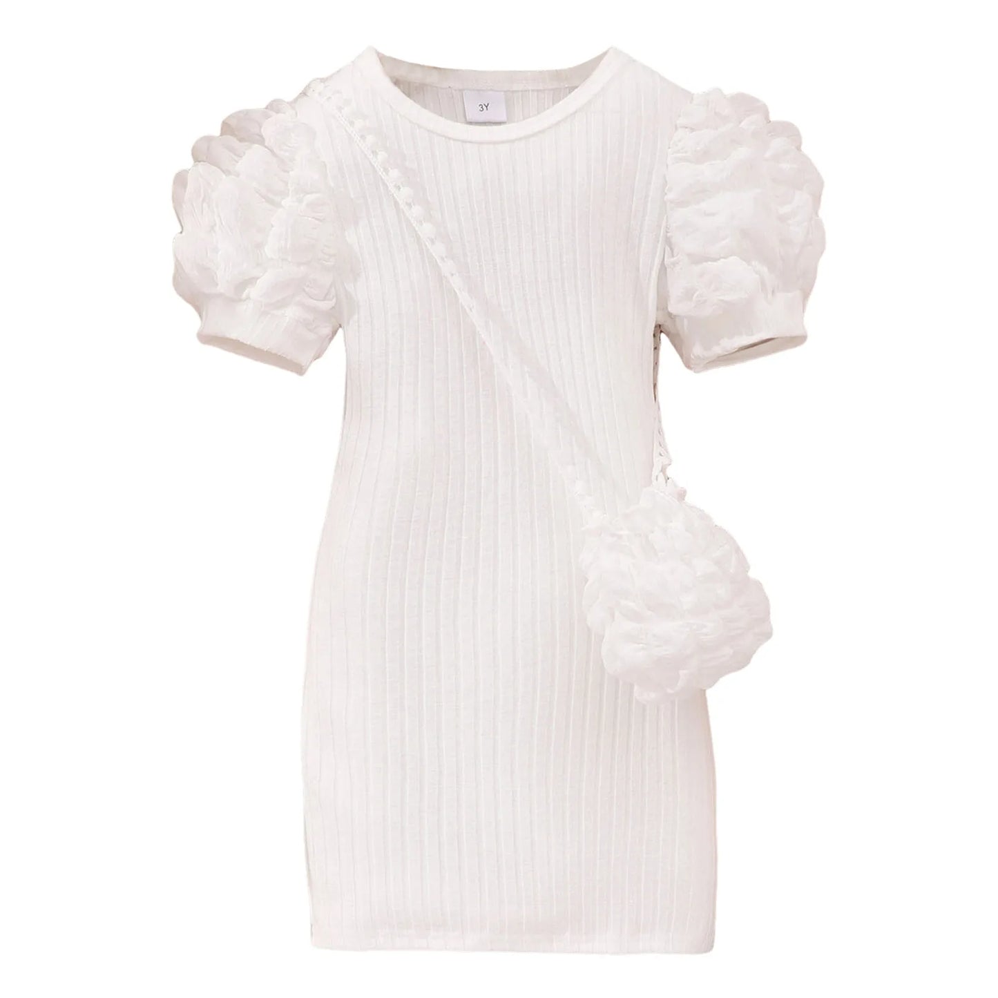 2025 Midi Dress Kids Girl Clothes Summer Short Sleeve Baby Girl Bodycon Dress Party Children Wrap Tight Dress 3 4 5 6 7 8 Years