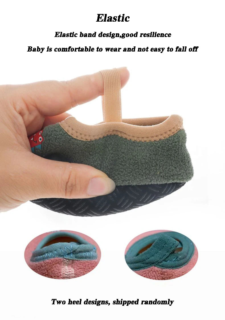 Baby Anti-slip Socks Cute Kids Slippers Newborn Warm Crib Floor Shoes with Rubber Sole for 0-24Month Children Boy Toddler Shoes