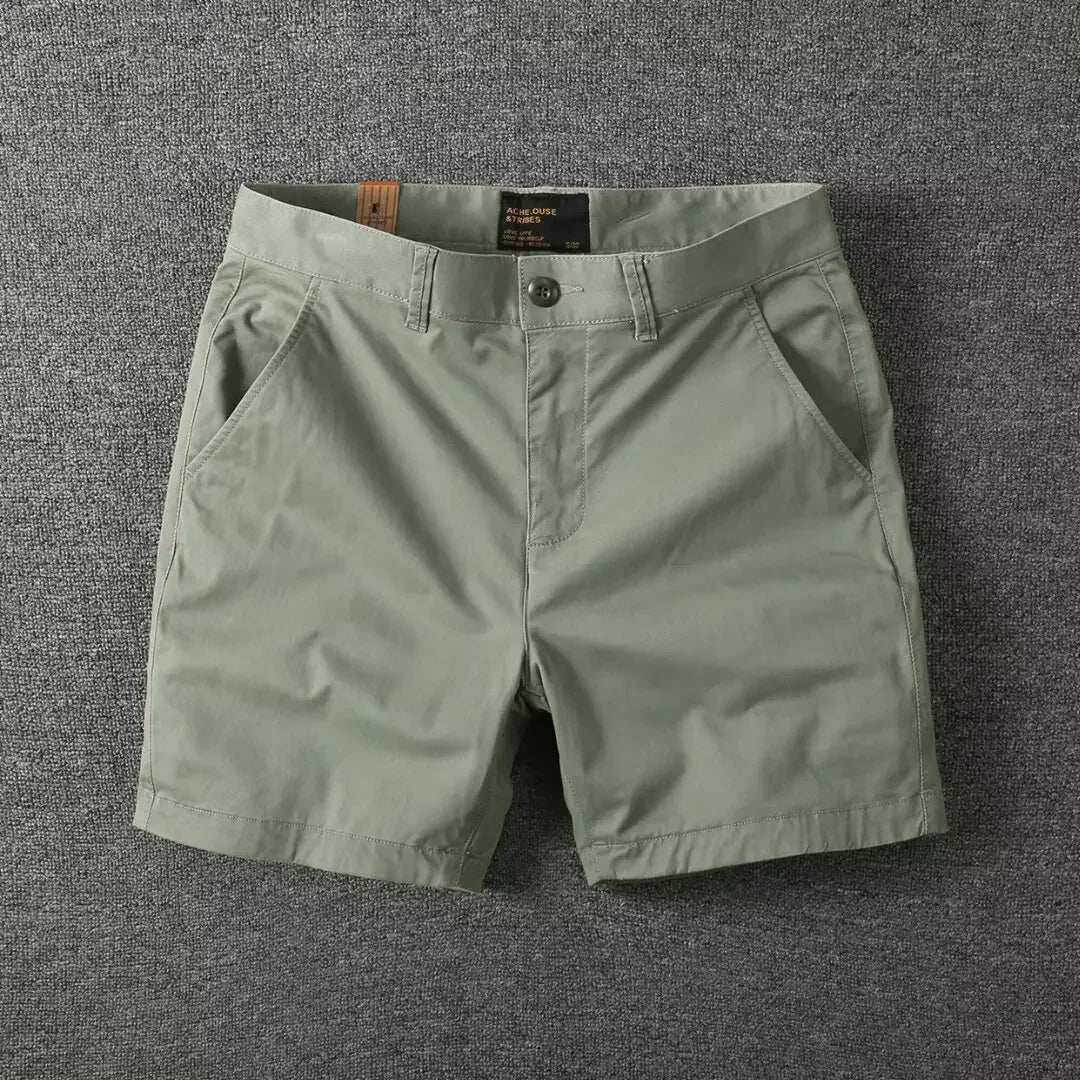 Men's Casual Cotton Shorts Summer Solid Color Slim Fit Loose Fit Thin Three-quarter Length Pants  Workwear